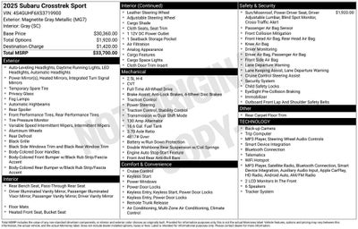 2025 Subaru Crosstrek Sport