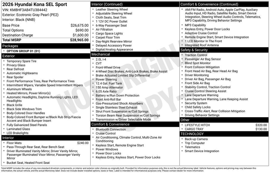 2026 Hyundai Kona SEL Sport