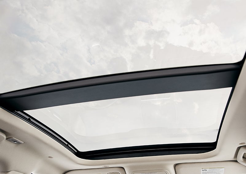 The available panoramic Vista Roof® is shown from inside a 2024 Lincoln Corsair® SUV. | Don Franklin Lincoln Elizabethtown in Elizabethtown KY