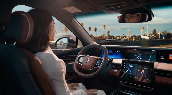A person is shown driving hands-free on the highway with available Lincoln BlueCruise technology. | Don Franklin Lincoln Elizabethtown in Elizabethtown KY
