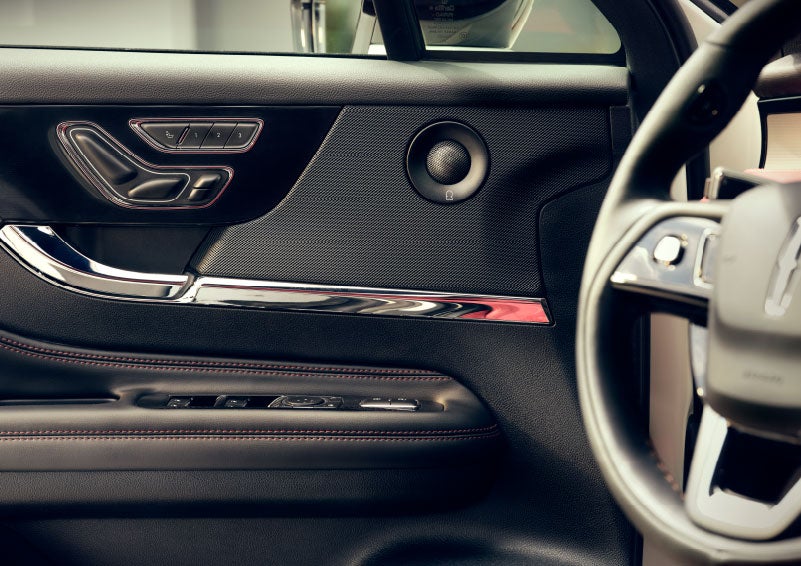 An audio speaker is shown in the driver's side door of a 2024 Lincoln Corsair® SUV. | Don Franklin Lincoln Elizabethtown in Elizabethtown KY
