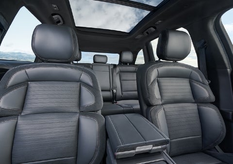 The spacious second row and available panoramic Vista Roof® is shown. | Don Franklin Lincoln Elizabethtown in Elizabethtown KY